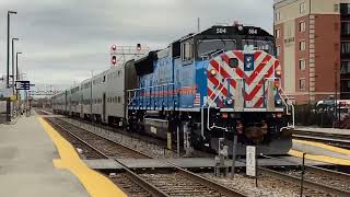 Metra 504 Inbound KCS Freight Stops Metra 506 Blows horn Metra holiday train 200th video D [upl. by Ailecnarf]