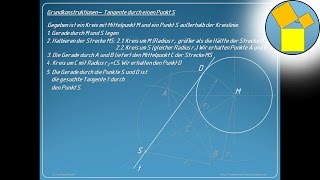 Grundkonstruktionen  Tangente durch einen Punkt  Teil 2  Rueff [upl. by Celia]