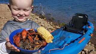 Crawfish Catch amp Cook  Camping on Deserted Island Fishing amp Trapping Dinner [upl. by Oker]