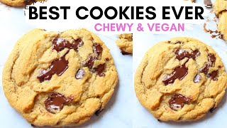 EASIEST VEGAN CHOCOLATE CHIP COOKIES  Chewy chocolate chip cookies with easy to find ingredients [upl. by Acireit]