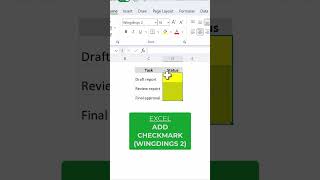 Excel  Add checkmark Wingdings 2 [upl. by Ares]