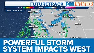 Bomb Cyclone Delivers More Rain and Snow to StormWeary California [upl. by Hcurob532]