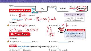 Go Math 4th grade Lesson 123 Customary Units of Weight [upl. by Milano]