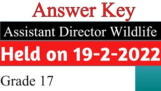 Today PPSC Assistant Director Wildlife paper Answer key 2022 [upl. by Arrol427]