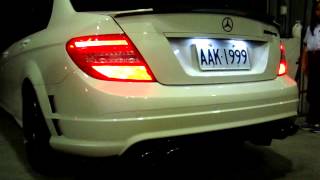 JS排氣管140502中華賓士BENZ C300改200目金屬觸媒XPIPE中段類C63四出尾管排氣管卡夢後下巴 聲音檔 [upl. by Anahsed]