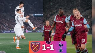 West Ham vs Tottenham 11 EPL highlights 2024  Brennan Johnson goal  Kurt Zouma goal [upl. by Hadrian]