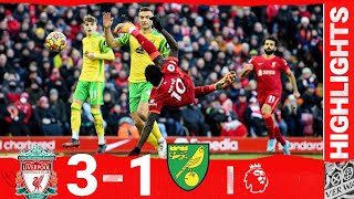 Highlights Liverpool 31 Norwich  Salah Mane amp Diaz score in emphatic comeback [upl. by Eedolem]