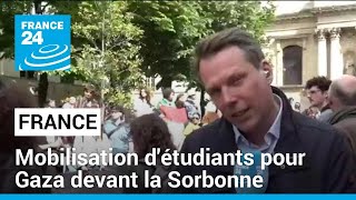 France  mobilisation détudiants pour Gaza devant la Sorbonne • FRANCE 24 [upl. by Nilesoj832]