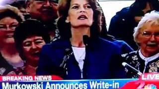 Lisa Murkowski  Announcement of writein campaign  September 17 2010 [upl. by Scibert]