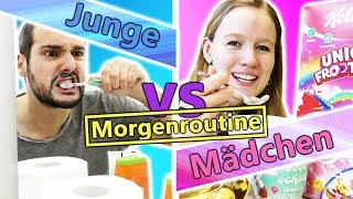 Morgenroutine JUNGS vs MÄDCHEN Ein typischer Morgen in der Woche wenn Schule ist [upl. by Dionne]