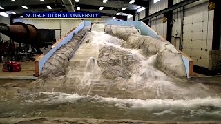 Engineers Test Oroville Dam Repairs On Giant Replica Of Spillway [upl. by Bernadina828]