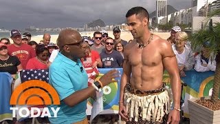 Meet Tonga’s Oiled Olympic Flag Bearer Pita Taufatofua  TODAY [upl. by Yam]