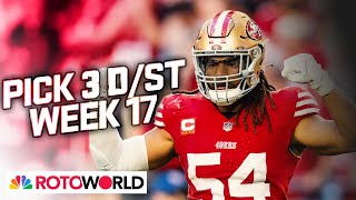 49ers Bills Raiders lead Defense DST Start Em  Sit Em for Week 17  Rotoworld  NFL on NBC [upl. by Aleakim276]