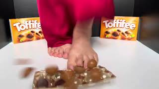 Toffifee tasting 🤭 Did you tried this treat toffifee smashed asmr wtf candies caramel nuts [upl. by Yesnik]