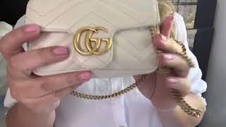 GUCCI Marmont mini white bag leather scratch off after one month use [upl. by Murrell]