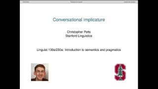 Conversational implicature  Introduction to Semantics and Pragmatics [upl. by Elraet491]