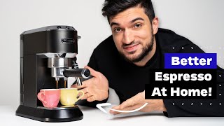 How To Make Better Coffee on Home Espresso Machine DeLonghi Dedica EC685 Tutorial [upl. by Sue]