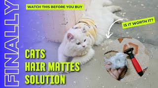 how to remove mats from cat hair  how to use dematting comb  Cat KnotsMats Solution [upl. by Aicelet143]