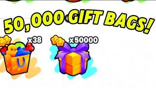 OPENING 50000 GIFT BAGS IN PET SIMULATOR 99 AND HUGE PET GIVEAWAY AT THE END [upl. by Enirual675]