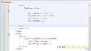 Tutorial Javascript  26  Introducción Eventos onClick y onDblClick [upl. by Werdnaed]