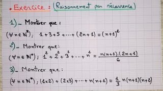 Raisonnement par récurrence exercice Notions de LOGIQUE [upl. by Innis546]