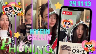 💜 Hyein 혜인 🐣  241113  🔴 Phoning LIVE  NewJeans 뉴진스  💚 Haerin 해린 😺 [upl. by Adyan]