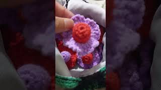 Red violet colored hat keychain crochet [upl. by Tloc]