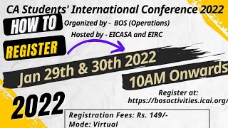 ICAI International Conference For CA Students  How to Register  All info  Certificate and Kit [upl. by Holsworth668]