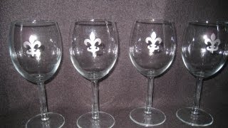 Glass Etching Craft How to create custom Wine Glasses  Updated [upl. by Salsbury]