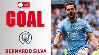 GOAL  Bernardo Silva  Manchester City 11 Manchester United  FA Community Shield 2024 [upl. by Ahser]