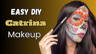 Easy DIY Mexican Catrina Makeup Tutorial  Process [upl. by Ellingston]