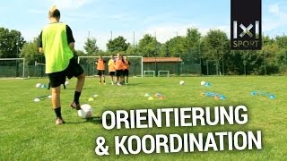 Fußballübung zur besseren Orientierung amp Koordination  innovatives Fußballtraining [upl. by Dich]