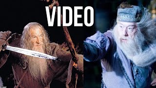 Dumbledore vs Gandalf Epic Wizard Duel FIGHTING [upl. by Norej]