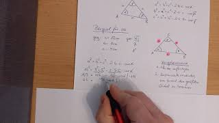 Rechnen mit dem Kosinussatz Teil 2  sss [upl. by Geiger74]