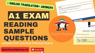 English translation of lezen A1 exam sample question [upl. by Rorrys]