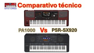 Korg PA1000 Vs Yamaha PSRSX920  Comparativo Técnico [upl. by Lockwood]