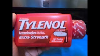 Medicine Tylenol Extra Strength 500mg 325 Caplets Acetaminophen Pain Reliver Fever Reducer For Adult [upl. by Yelyah616]