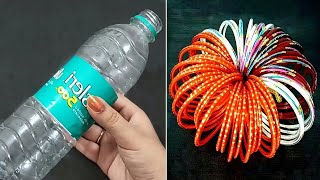 3 Superb Home Decor Ideas Out Of Waste Plastic Bottle and Old Bangles  DIY Home Decor Using Waste [upl. by Gnihc]