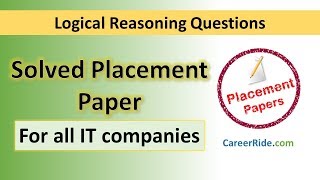 Solved Logical Reasoning Placement Paper  For all IT companies [upl. by Barolet]