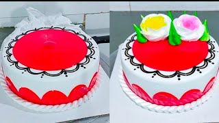 Strawberry Cake DesignHow To Make Strawberry Jelly CakeSo Yummy Strawberry Cake स्टोबेरी केक [upl. by Yntirb]