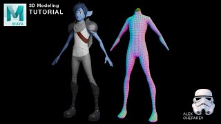 Easy 3D Character Modeling in Maya  Part 1  Body [upl. by Rebme]