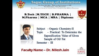 Practical To Determine the Saponification Value of Given Sample of Oil Fat Dr Nilesh Jain SIRTSP [upl. by Aniles]