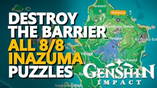 Destroy the Barrier Puzzles Genshin Impact All 88 Inazuma [upl. by Suiravaj]