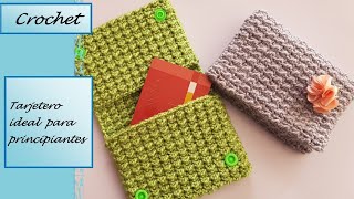 Ideas para regalar para vender o simplemente para tí Tarjetero a crochet para principiantes [upl. by Hesper986]