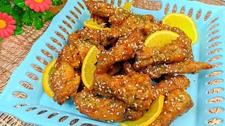 Orange Chicken using Air fryer Easy Recipe  Air Fried Orange Chicken Recipe  Chicken Wings Recipe [upl. by Amlas]