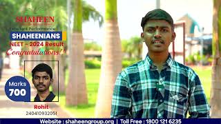 Rohit Scores 700 in NEET 2024 Shaheen PU College Students Journey of Hard Work amp Parental Support [upl. by Reemas]