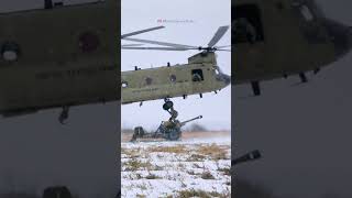 CH47 Chinook Transporting M777 howitzer [upl. by Nnylrefinnej]