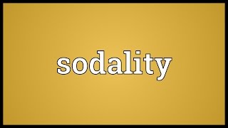 Sodality Meaning [upl. by Lombardy]