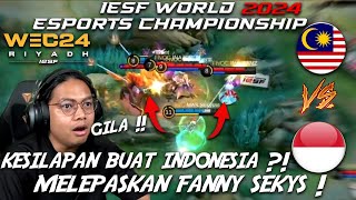 MALAYSIA VS INDONESIA SEMIFINALS MATCH 1 IESF WEC 2024 [upl. by Idrahs]