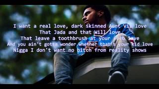 J Cole  No Role Models 2014 Forest Hills Drive LYRIC VIDEO [upl. by Namyw]